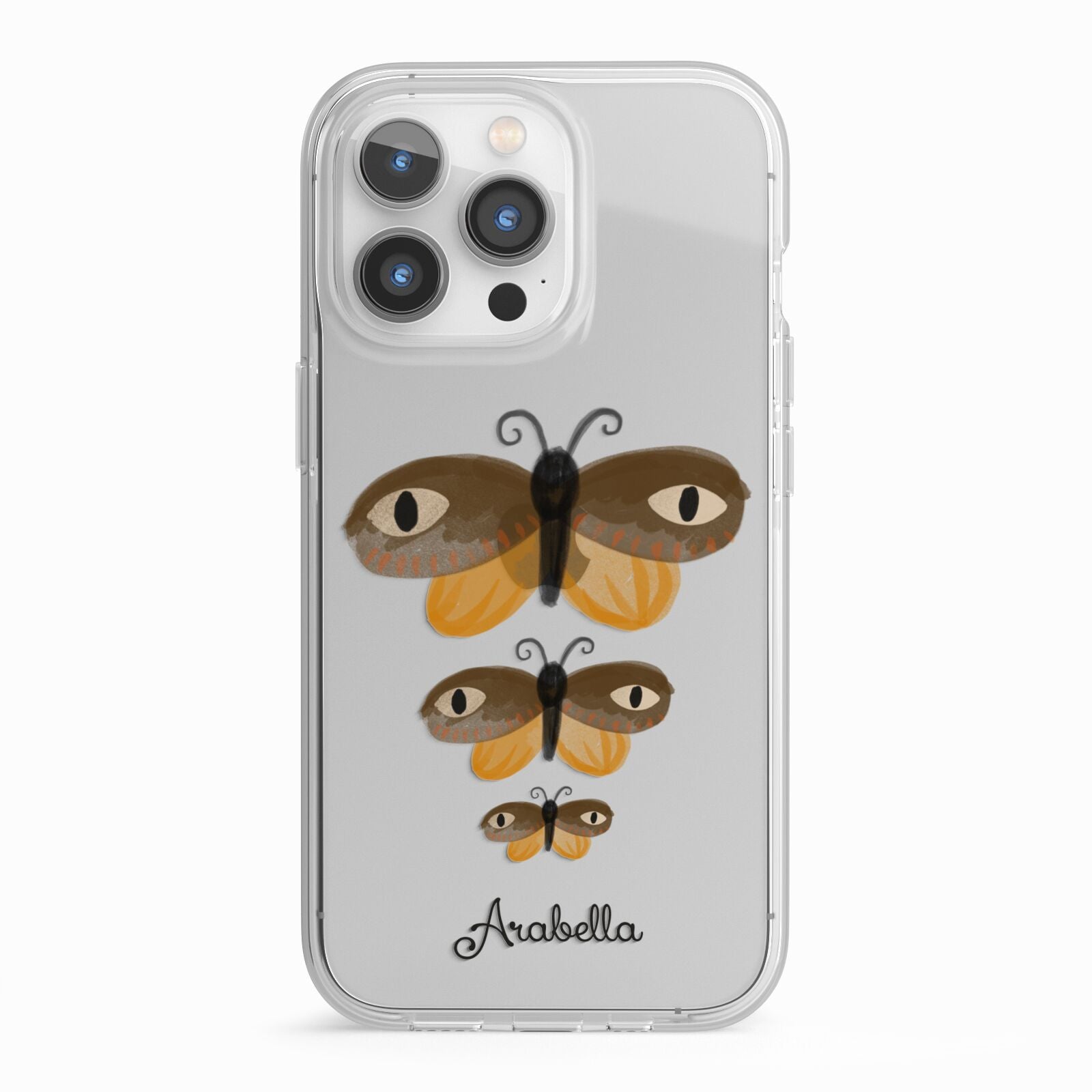 Butterfly Halloween Personalised iPhone 13 Pro TPU Impact Case with White Edges