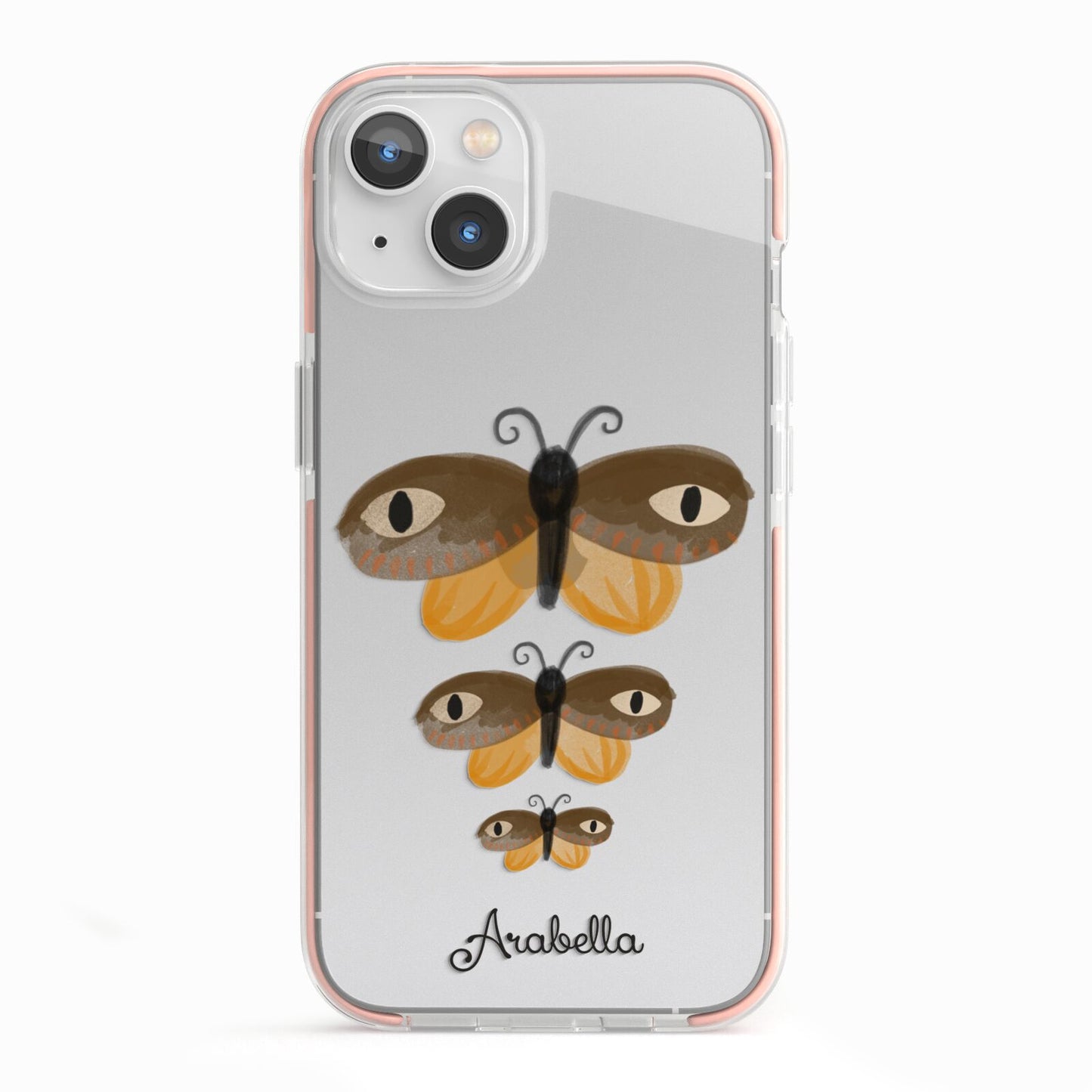 Butterfly Halloween Personalised iPhone 13 TPU Impact Case with Pink Edges