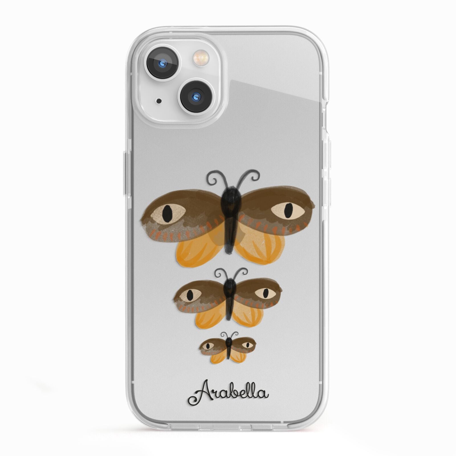 Butterfly Halloween Personalised iPhone 13 TPU Impact Case with White Edges