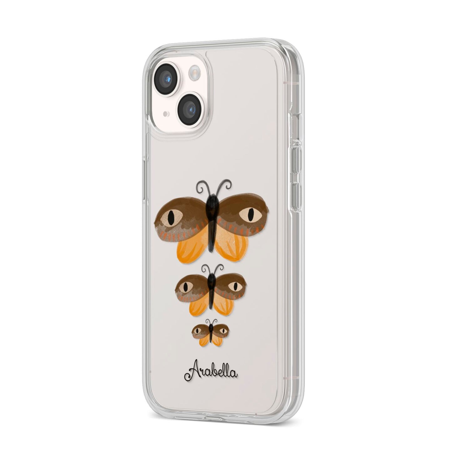 Butterfly Halloween Personalised iPhone 14 Clear Tough Case Starlight Angled Image