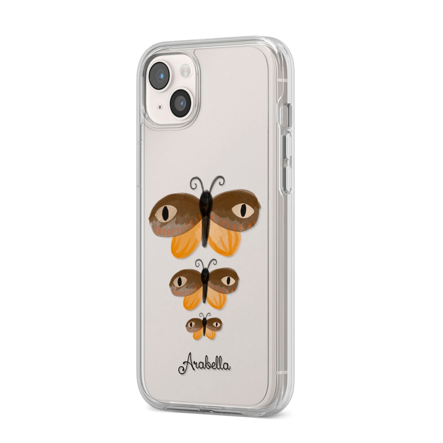 Butterfly Halloween Personalised iPhone 14 Plus Clear Tough Case Starlight Angled Image