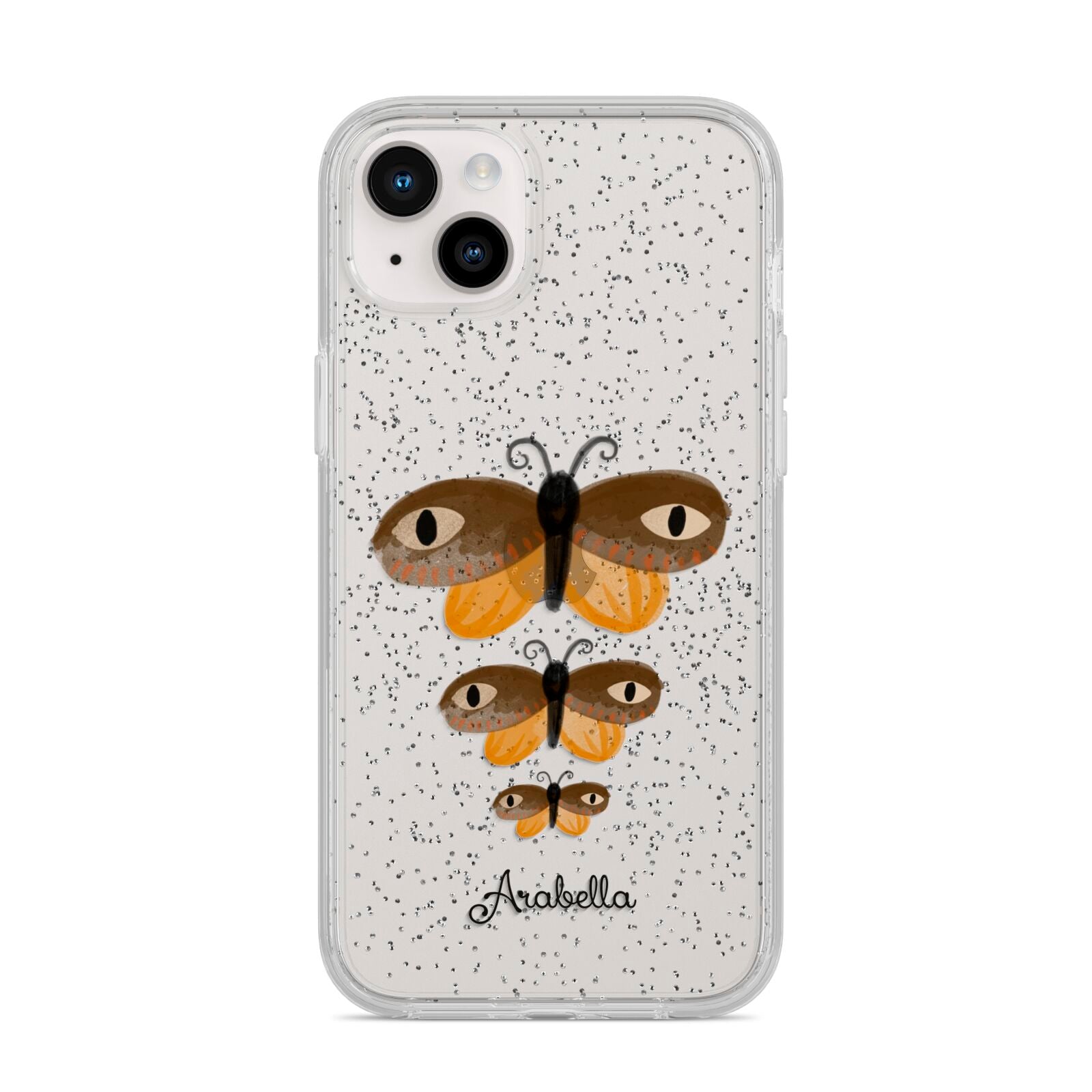 Butterfly Halloween Personalised iPhone 14 Plus Glitter Tough Case Starlight