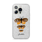 Butterfly Halloween Personalised iPhone 14 Pro Glitter Tough Case Silver