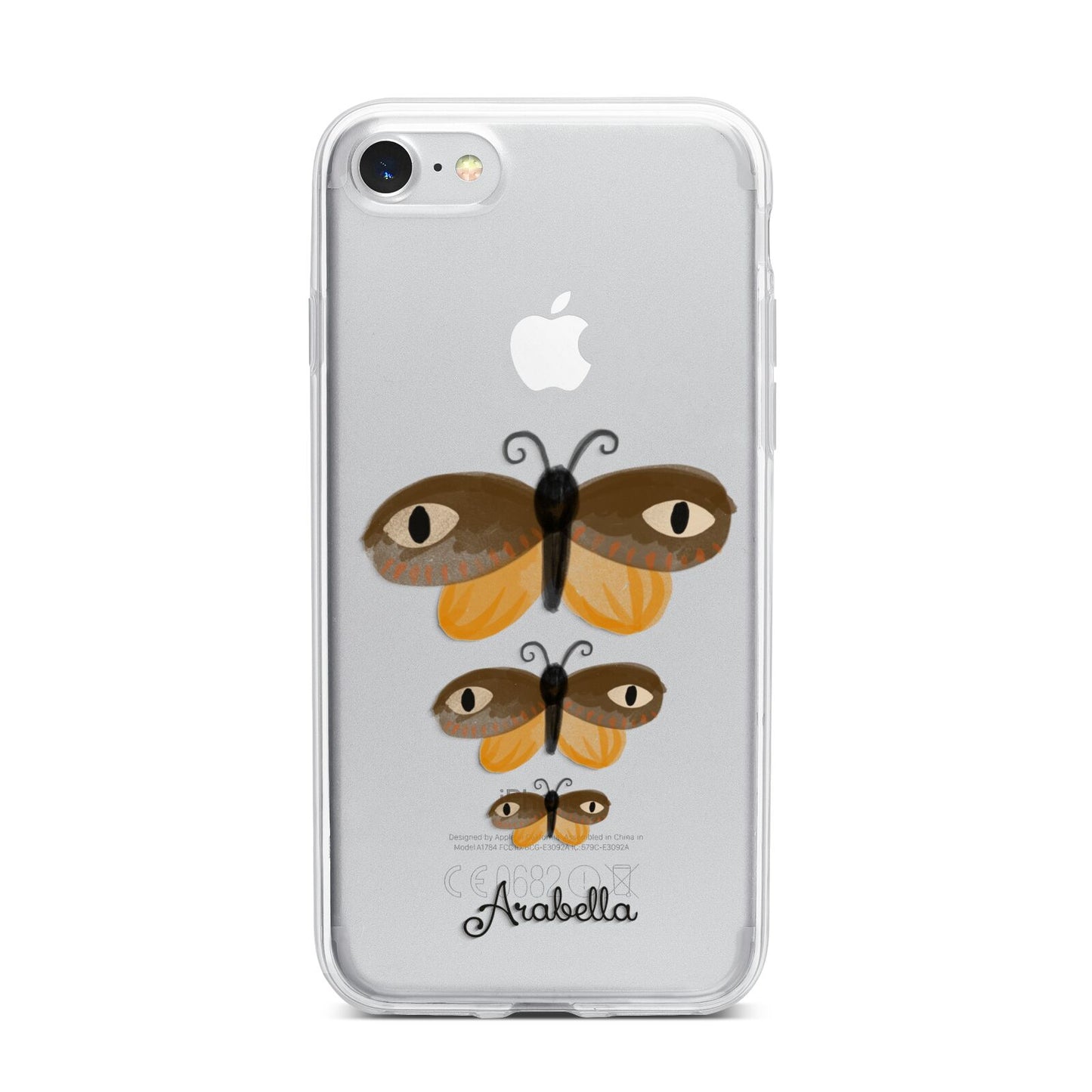 Butterfly Halloween Personalised iPhone 7 Bumper Case on Silver iPhone