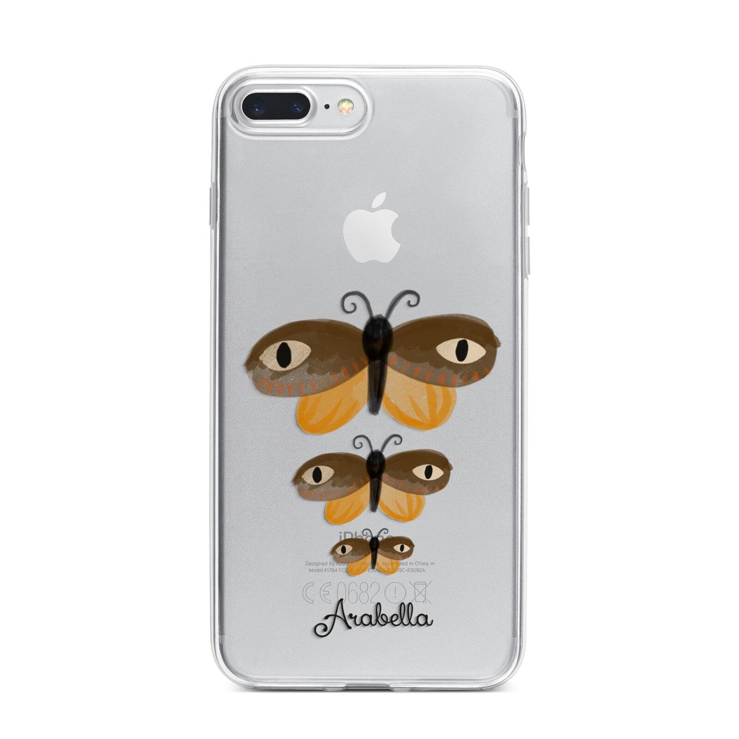 Butterfly Halloween Personalised iPhone 7 Plus Bumper Case on Silver iPhone