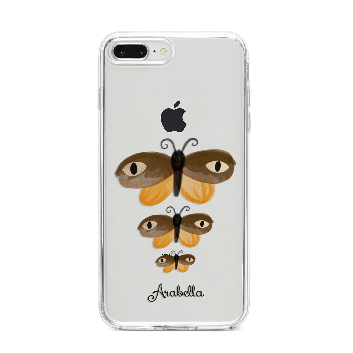 Butterfly Halloween Personalised iPhone 8 Plus Bumper Case on Silver iPhone