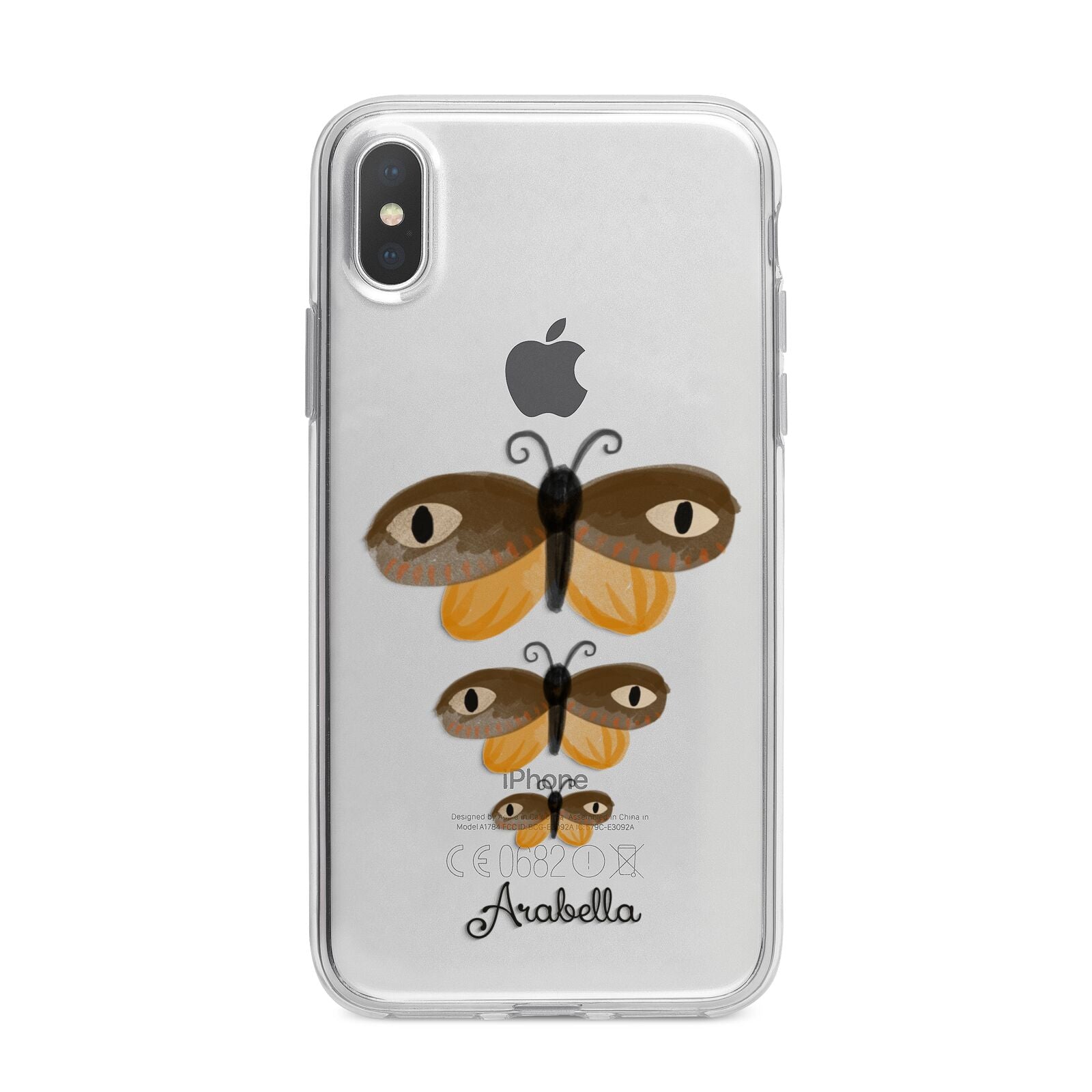 Butterfly Halloween Personalised iPhone X Bumper Case on Silver iPhone Alternative Image 1
