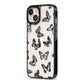 Butterfly iPhone 13 Black Impact Case Side Angle on Silver phone