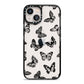 Butterfly iPhone 13 Black Impact Case on Silver phone