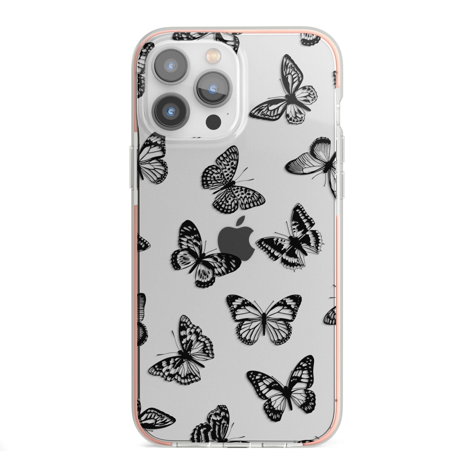 Butterfly iPhone 13 Pro Max TPU Impact Case with Pink Edges