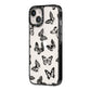 Butterfly iPhone 14 Black Impact Case Side Angle on Silver phone