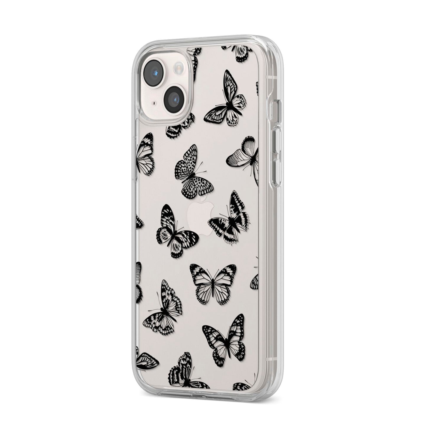 Butterfly iPhone 14 Plus Clear Tough Case Starlight Angled Image