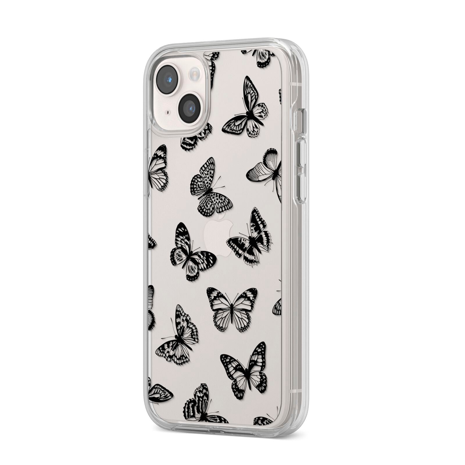 Butterfly iPhone 14 Plus Clear Tough Case Starlight Angled Image