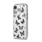 Butterfly iPhone 14 Pro Clear Tough Case Silver Angled Image