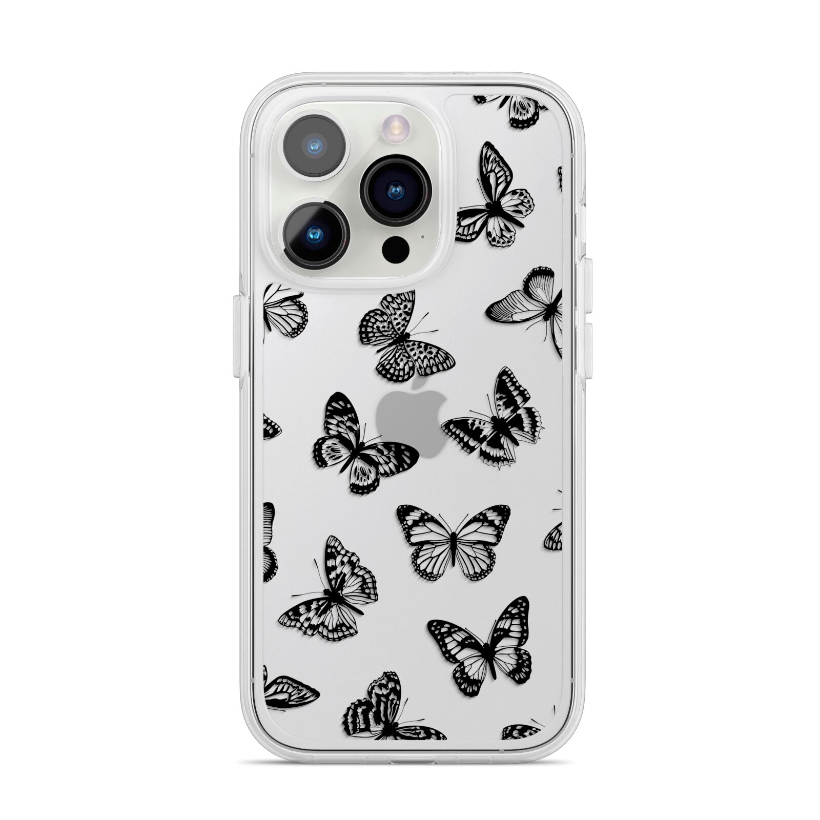 Butterfly iPhone 14 Pro Clear Tough Case Silver