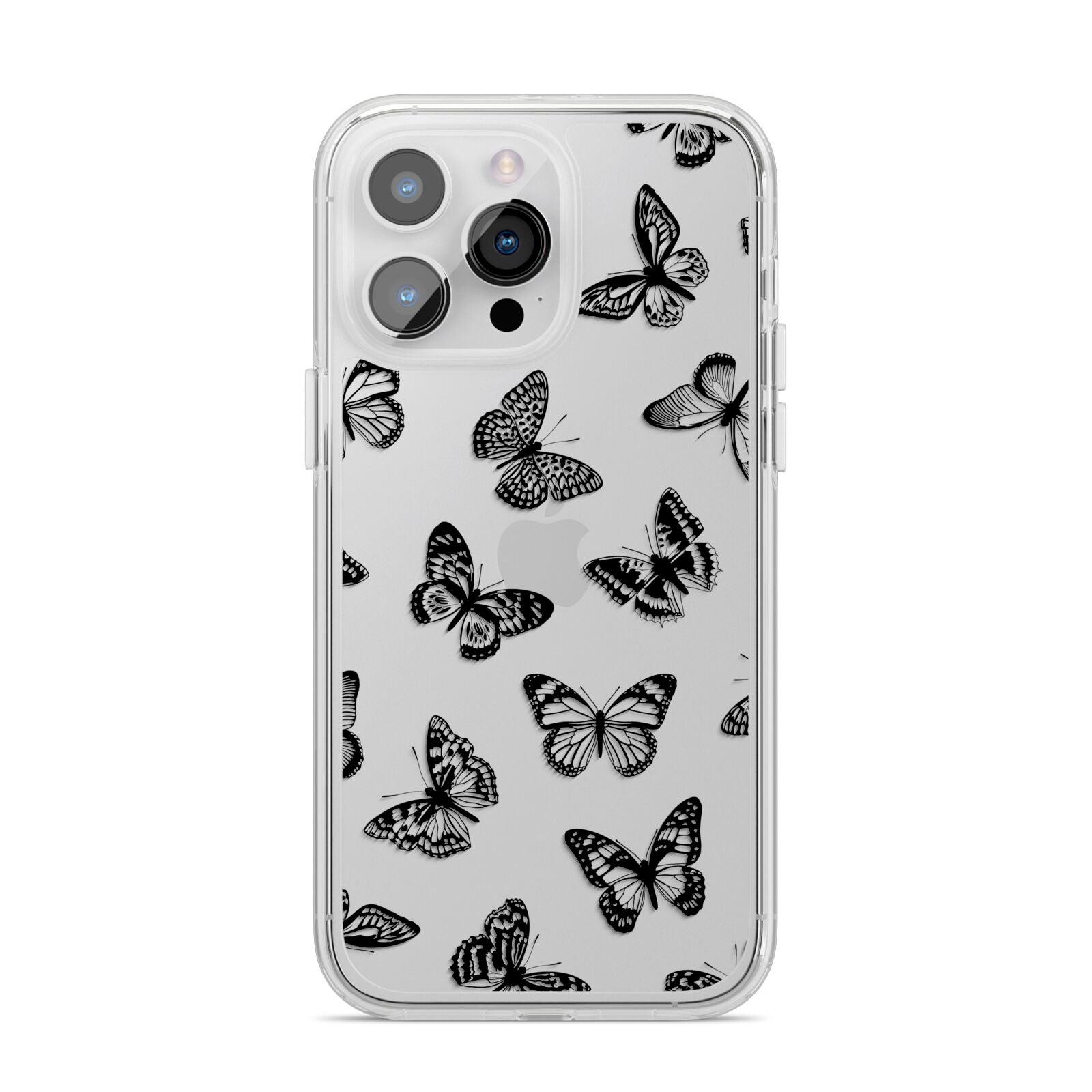 Butterfly iPhone 14 Pro Max Clear Tough Case Silver