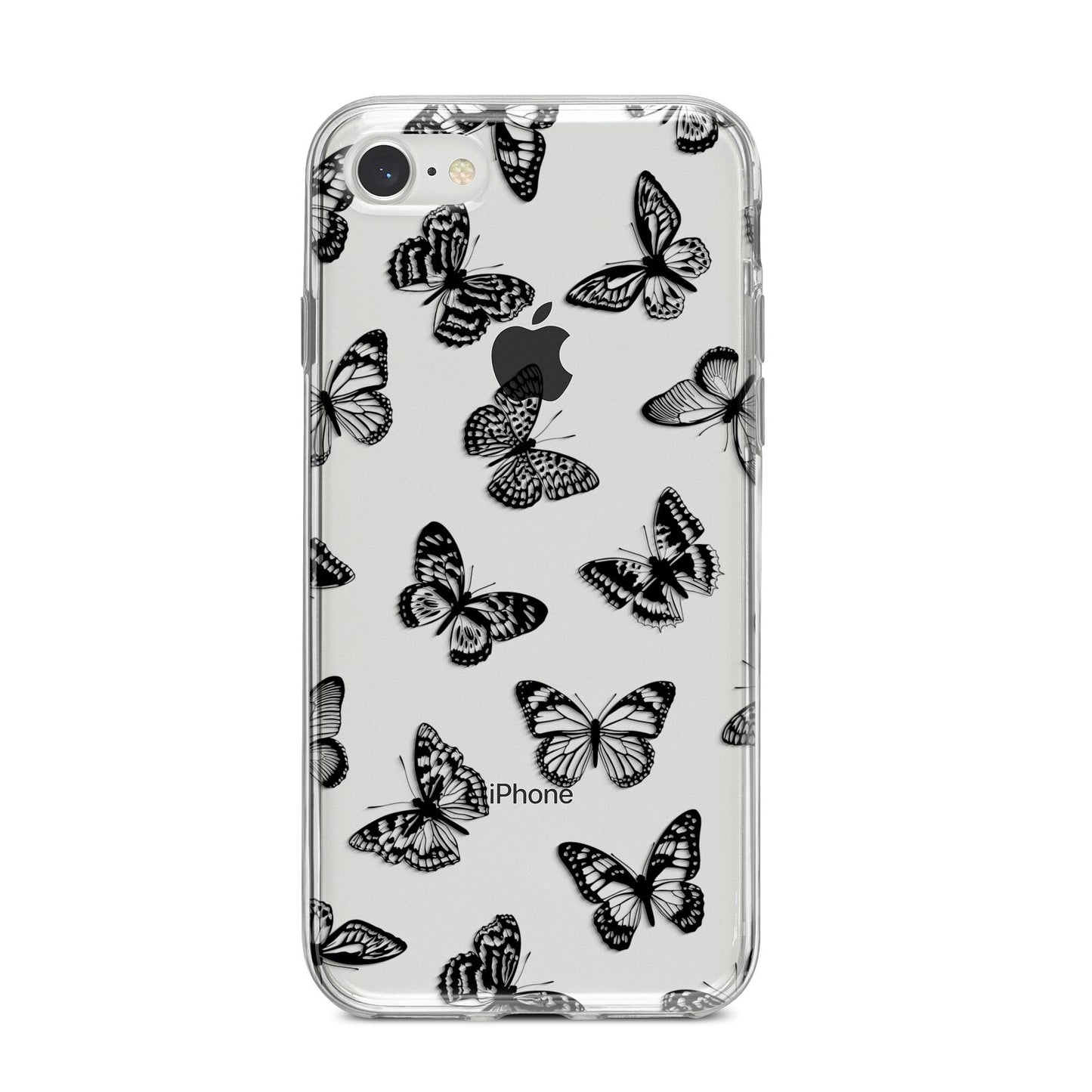 Butterfly iPhone 8 Bumper Case on Silver iPhone