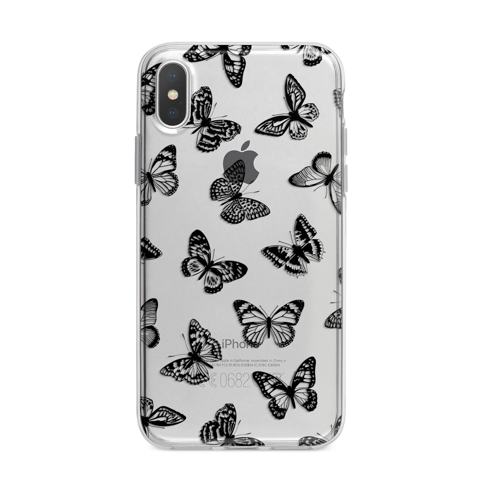 Butterfly iPhone X Bumper Case on Silver iPhone Alternative Image 1