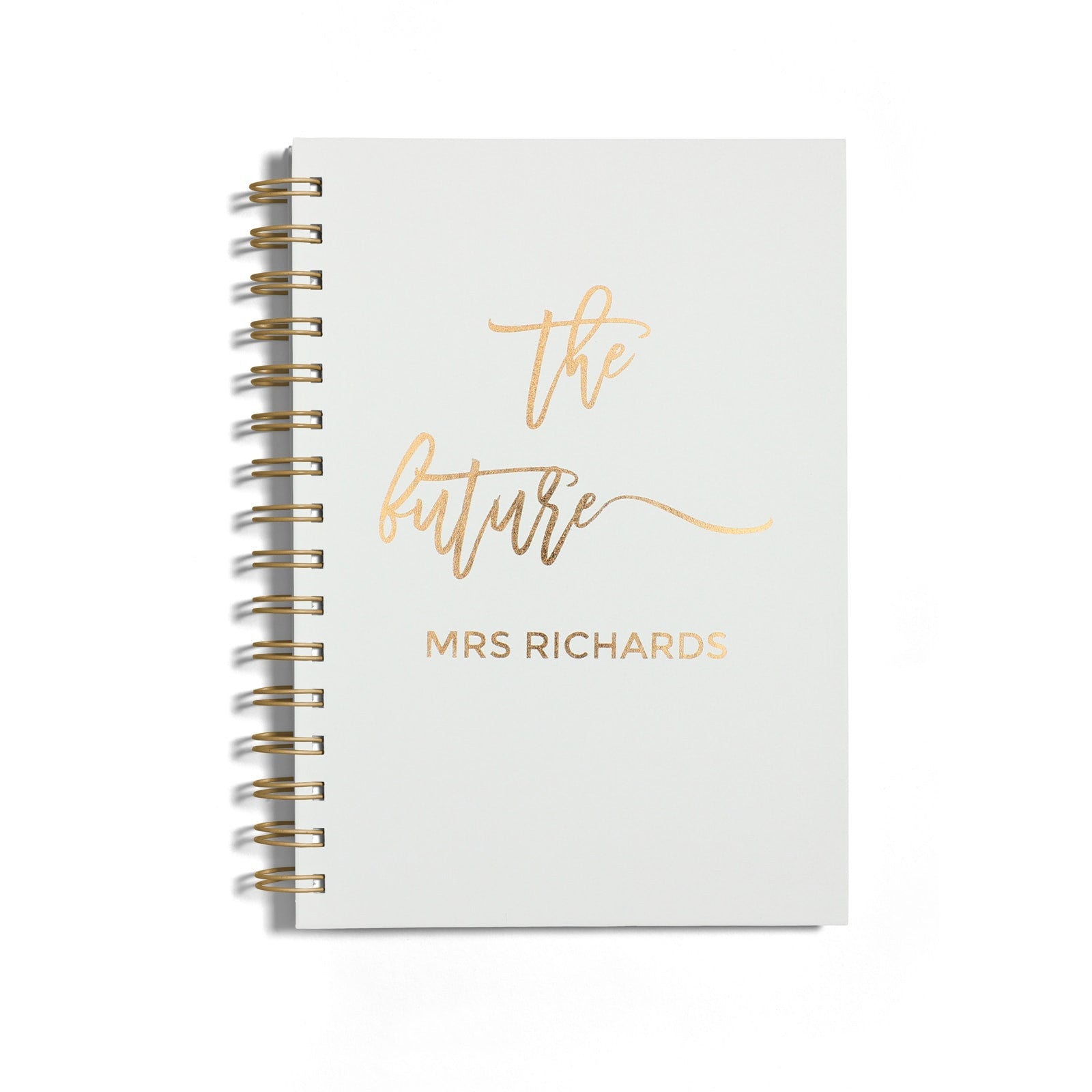 Personalised Copper Foil The Future Mrs Notebook