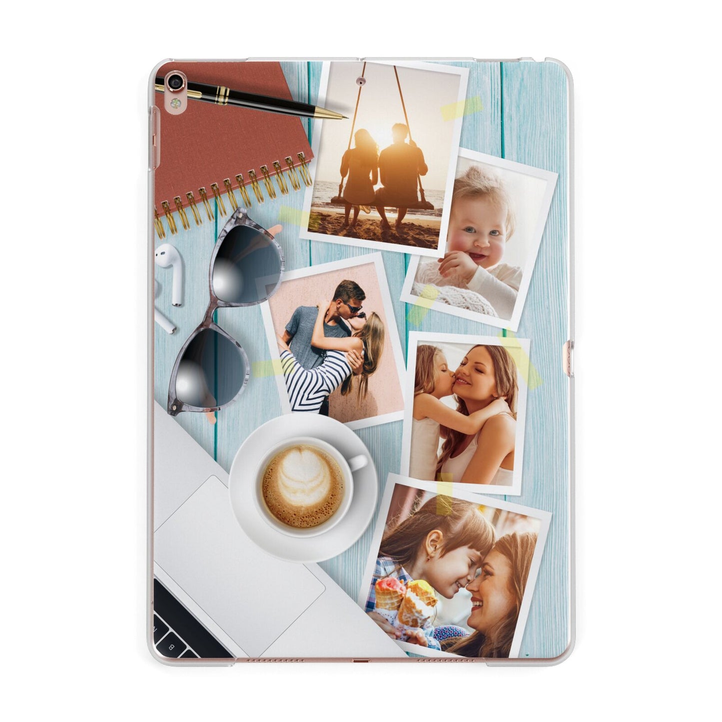 Cafe Scene Photo Montage Upload Apple iPad Rose Gold Case