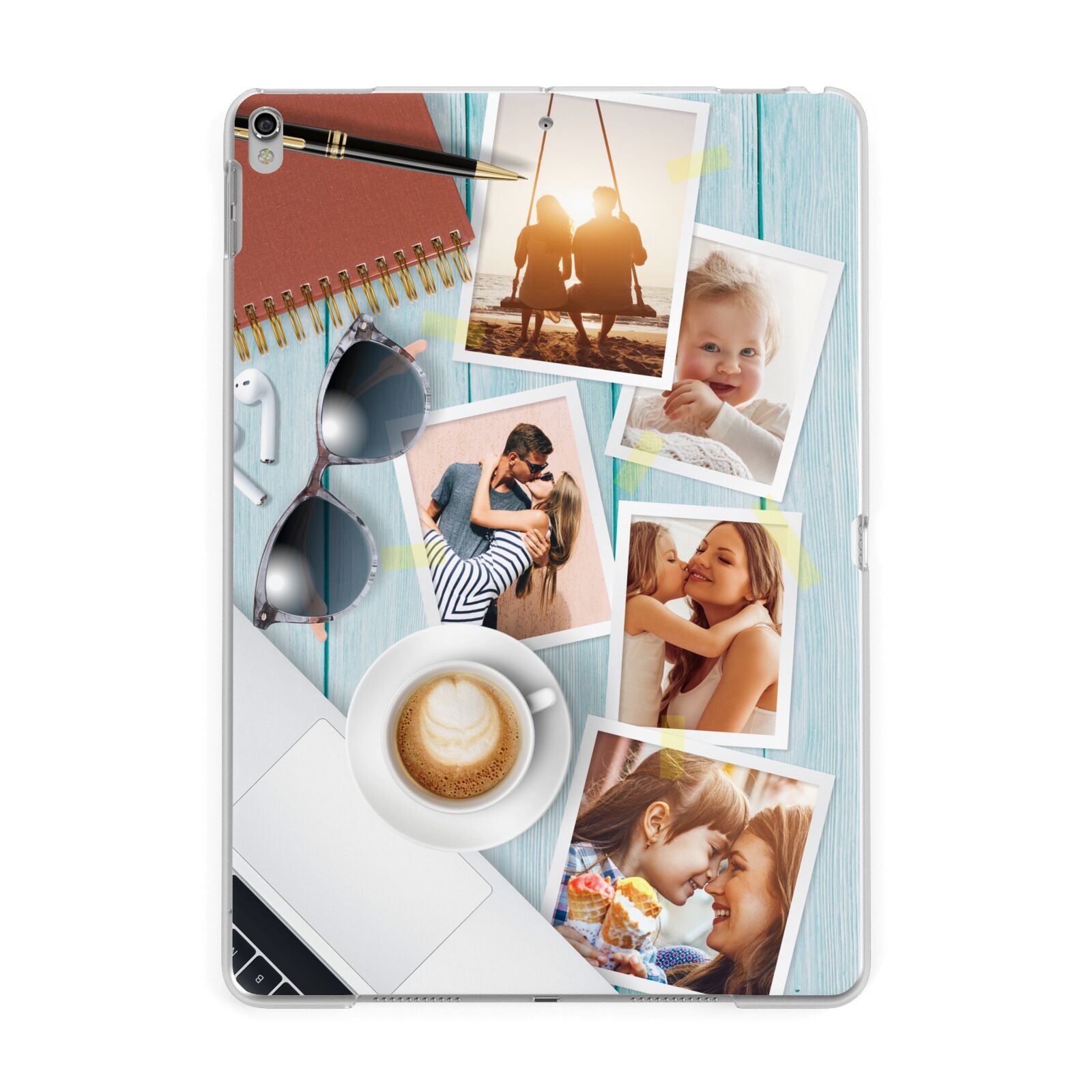 Cafe Scene Photo Montage Upload Apple iPad Silver Case