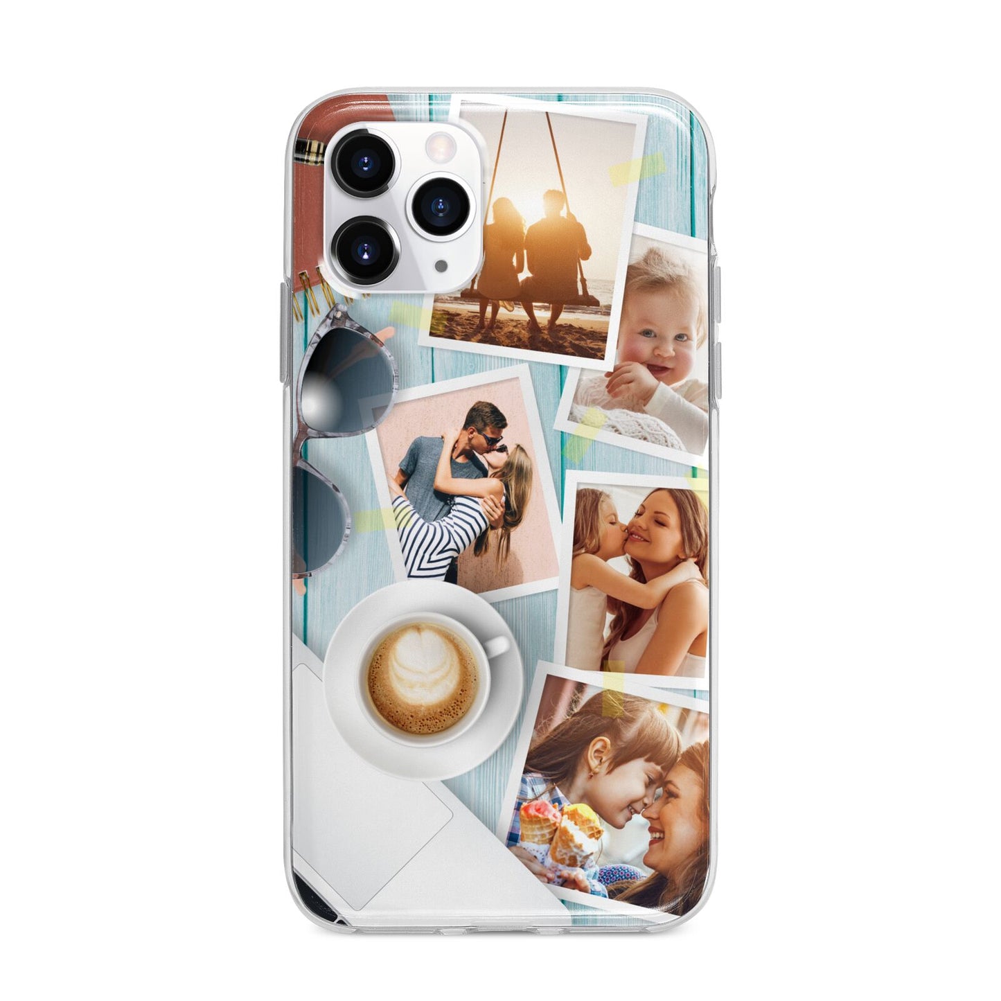 Cafe Scene Photo Montage Upload Apple iPhone 11 Pro Max in Silver with Bumper Case