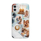 Cafe Scene Photo Montage Upload Apple iPhone 11 in White with Bumper Case