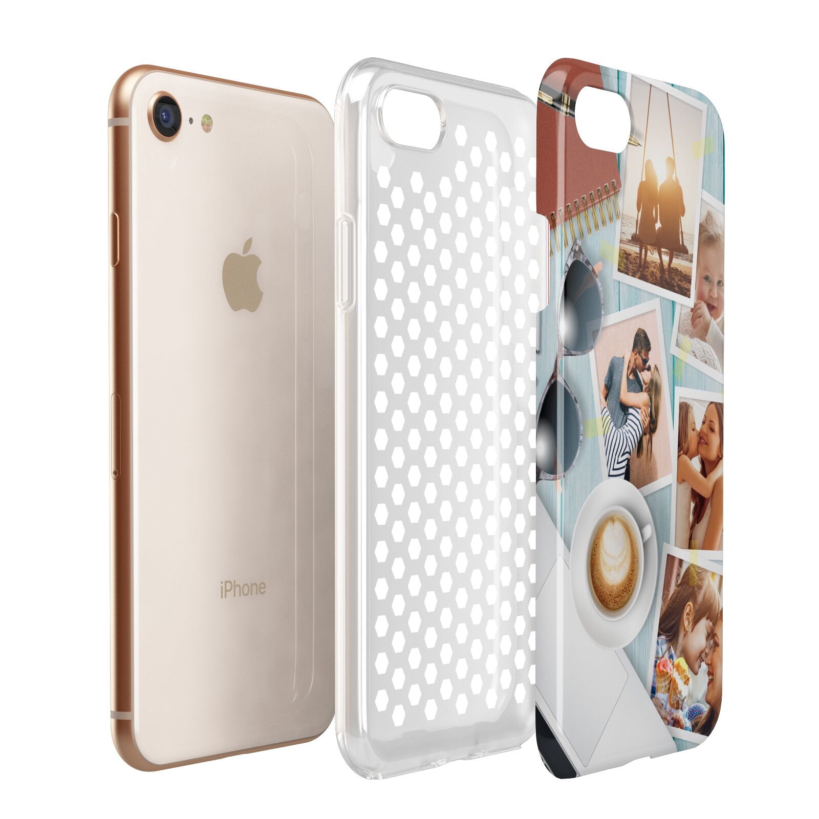 Cafe Scene Photo Montage Upload Apple iPhone 7 8 3D Tough Case Expanded View