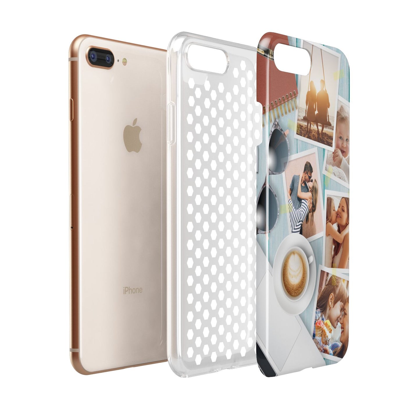 Cafe Scene Photo Montage Upload Apple iPhone 7 8 Plus 3D Tough Case Expanded View