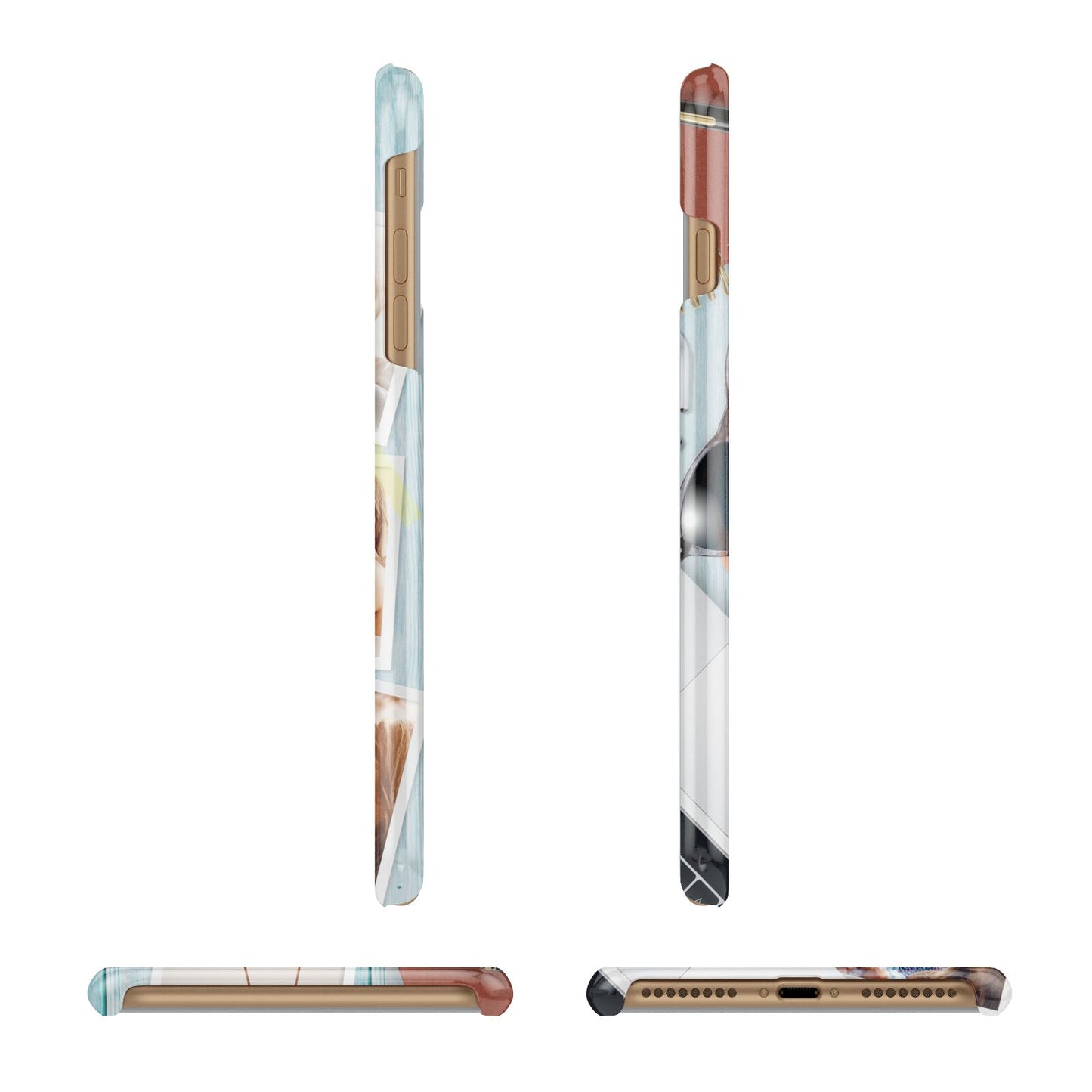 Cafe Scene Photo Montage Upload Apple iPhone 7 Plus 3D Wrap Snap Case Angled Images