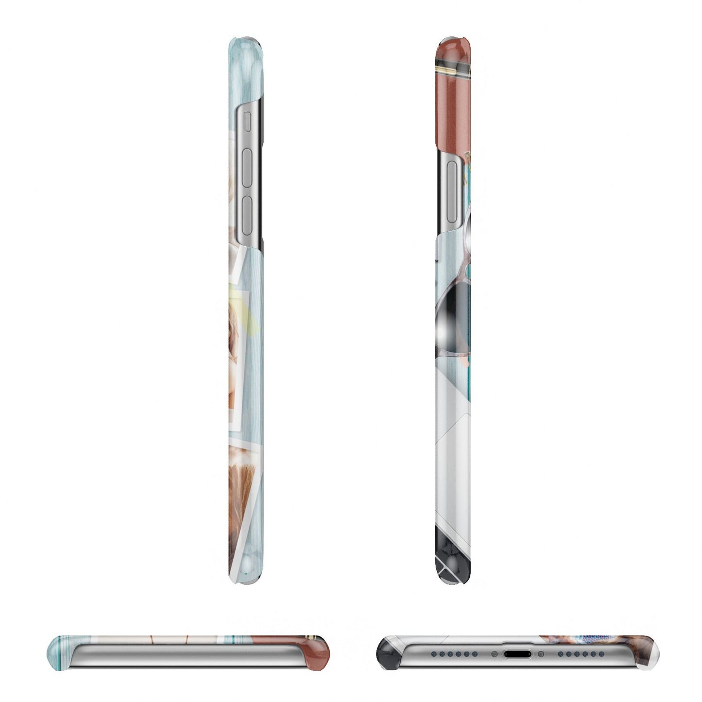 Cafe Scene Photo Montage Upload Apple iPhone XR 3D Wrap Snap Case Angled Images on White Phone