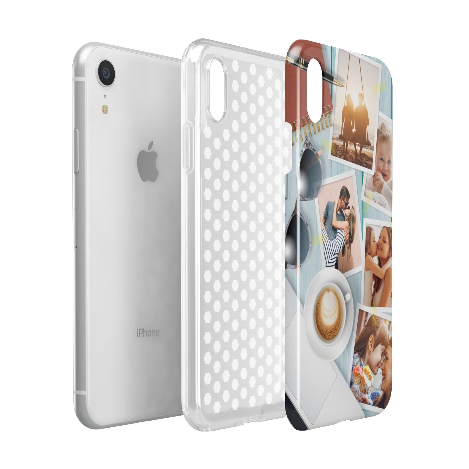 Cafe Scene Photo Montage Upload Apple iPhone XR White 3D Tough Case Expanded view