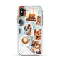 Cafe Scene Photo Montage Upload Apple iPhone Xs Impact Case White Edge on Gold Phone