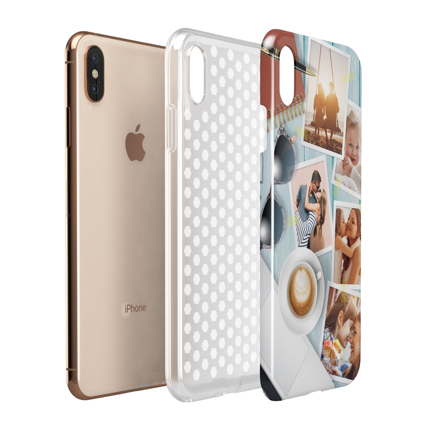 Cafe Scene Photo Montage Upload Apple iPhone Xs Max 3D Tough Case Expanded View
