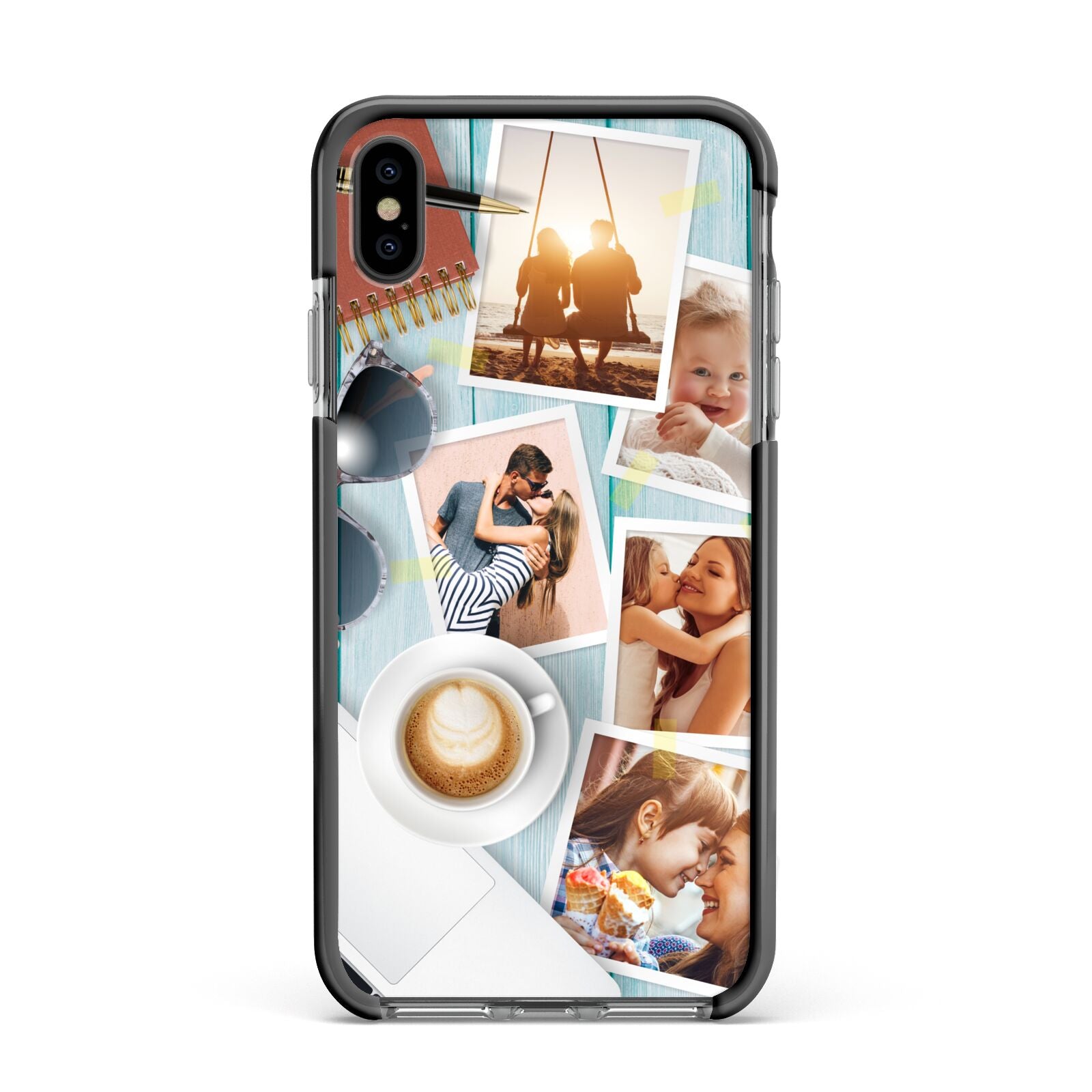 Cafe Scene Photo Montage Upload Apple iPhone Xs Max Impact Case Black Edge on Black Phone