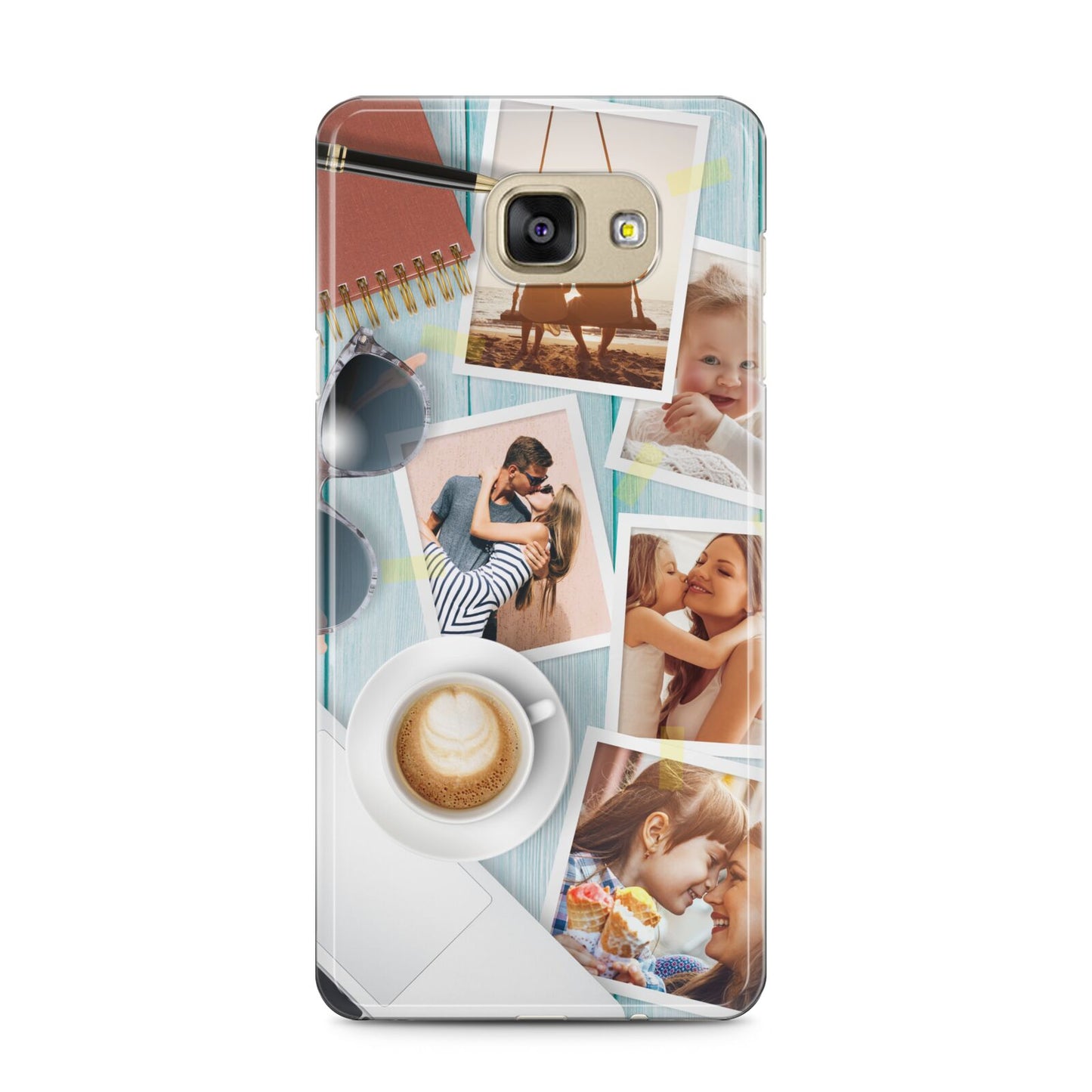 Cafe Scene Photo Montage Upload Samsung Galaxy A5 2016 Case on gold phone