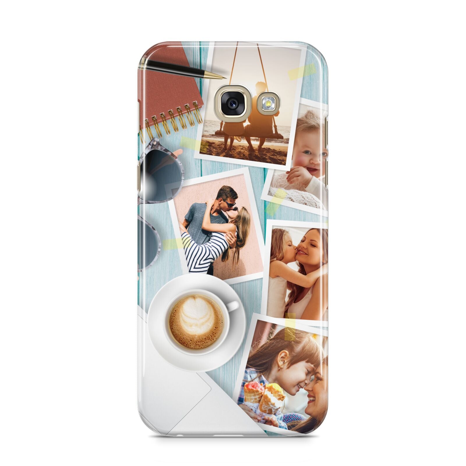 Cafe Scene Photo Montage Upload Samsung Galaxy A5 2017 Case on gold phone