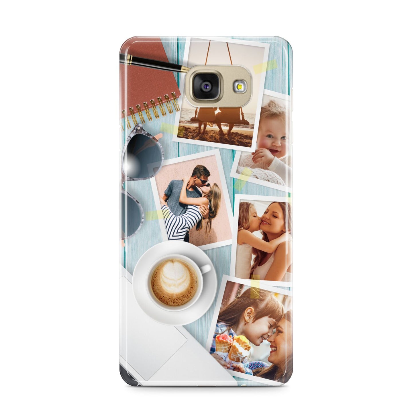 Cafe Scene Photo Montage Upload Samsung Galaxy A9 2016 Case on gold phone