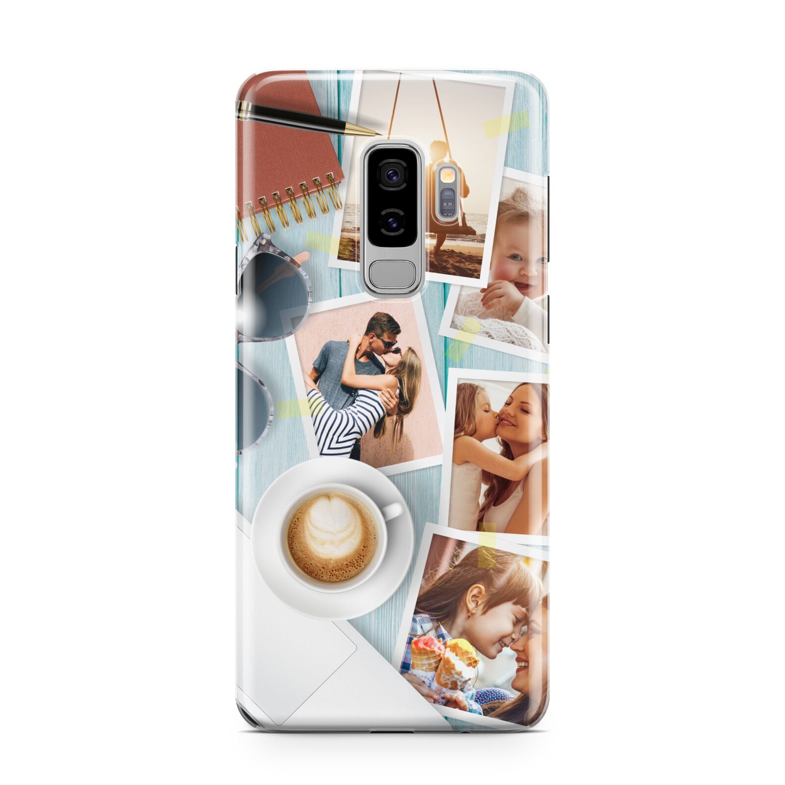 Cafe Scene Photo Montage Upload Samsung Galaxy S9 Plus Case on Silver phone
