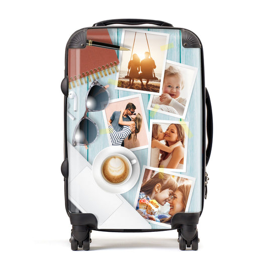 Cafe Scene Photo Montage Upload Suitcase