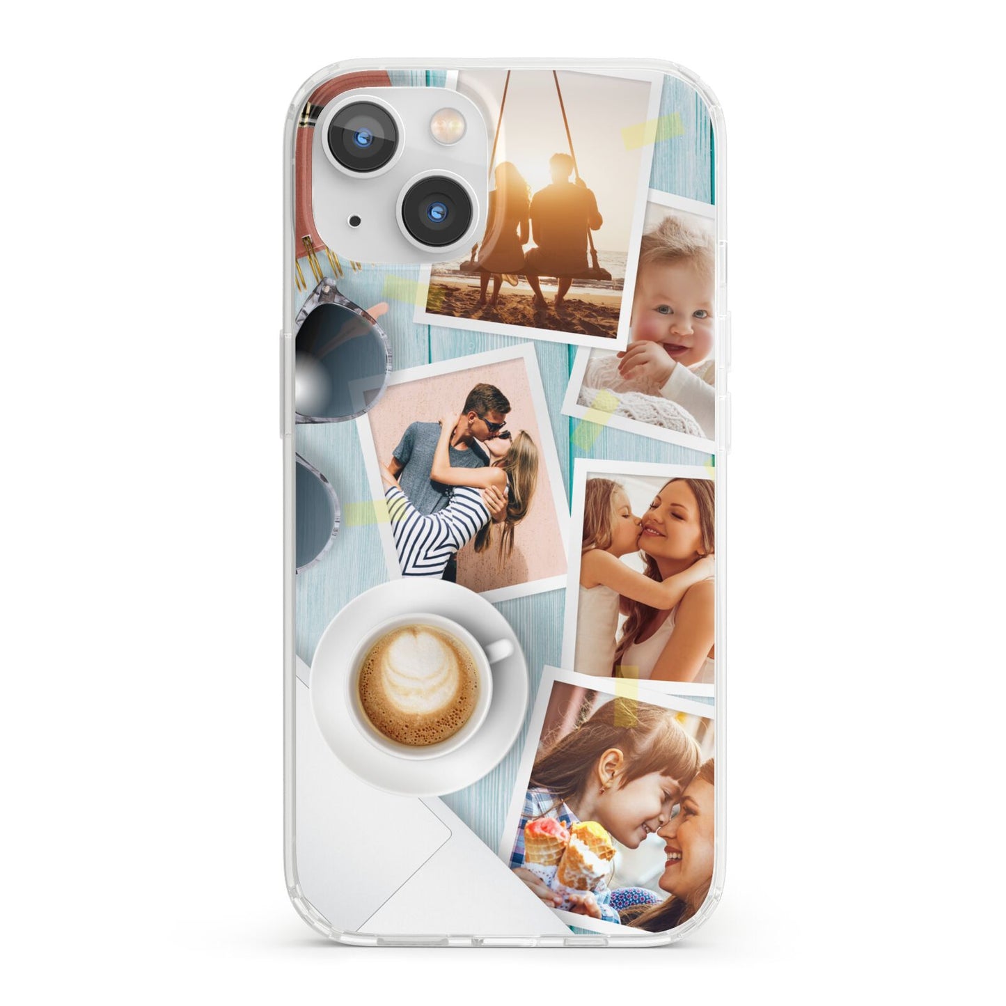 Cafe Scene Photo Montage Upload iPhone 13 Clear Bumper Case