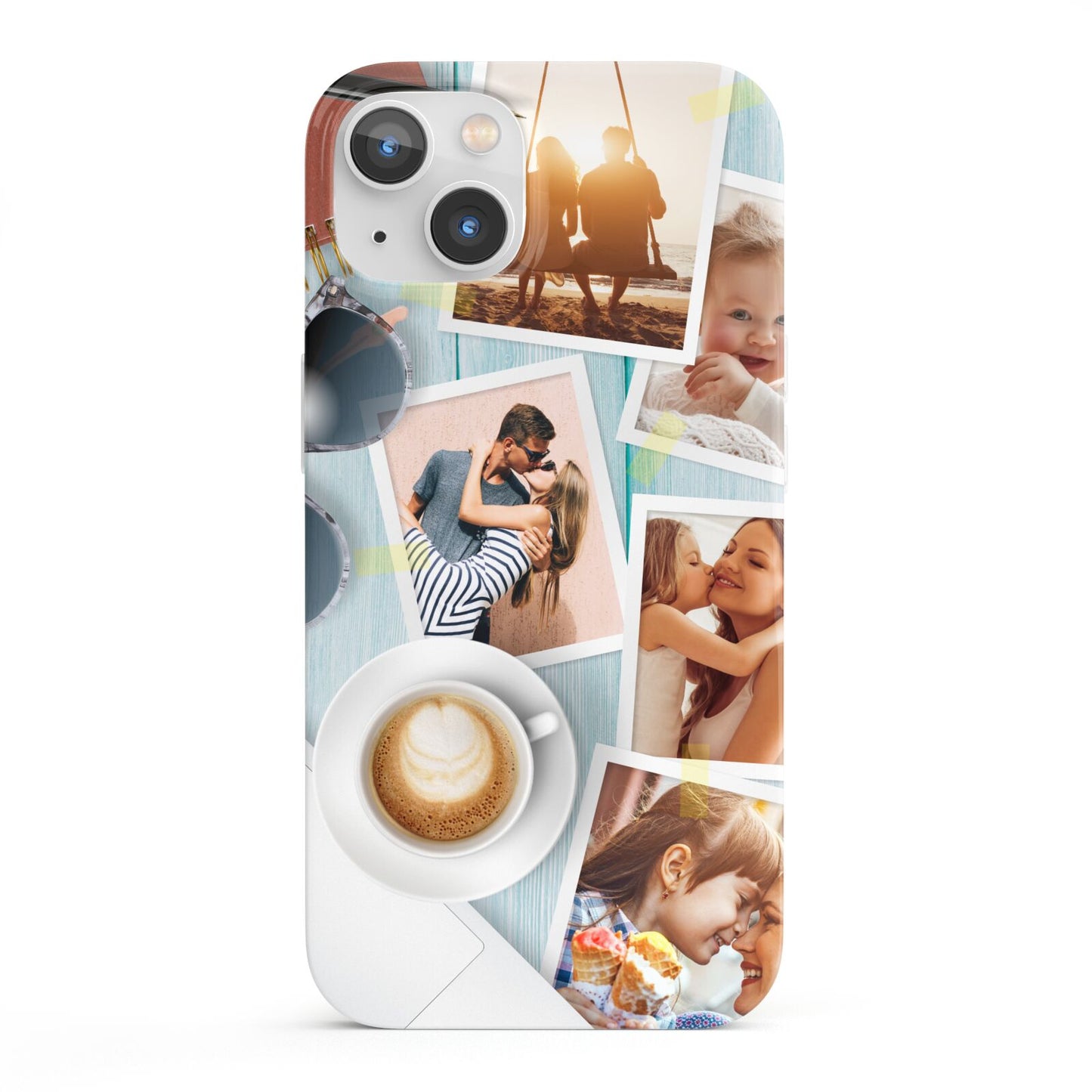Cafe Scene Photo Montage Upload iPhone 13 Full Wrap 3D Snap Case