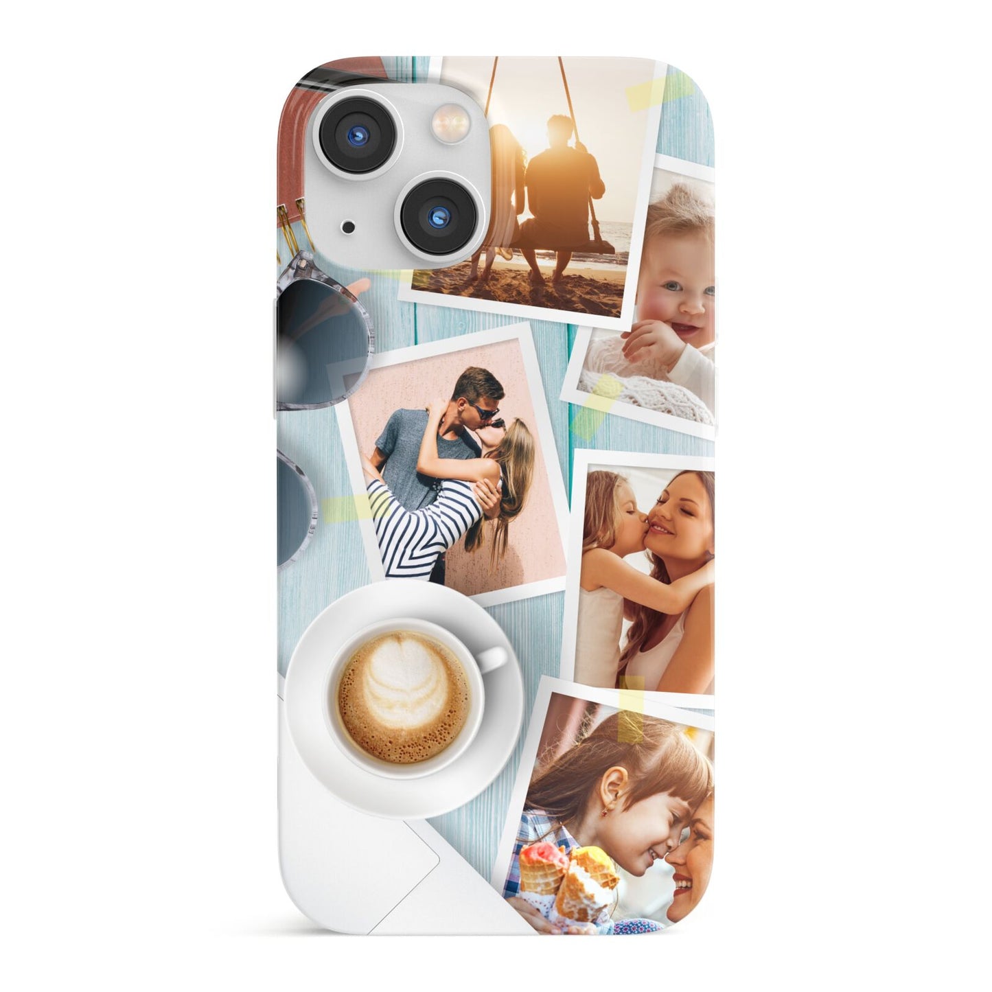Cafe Scene Photo Montage Upload iPhone 13 Mini Full Wrap 3D Snap Case