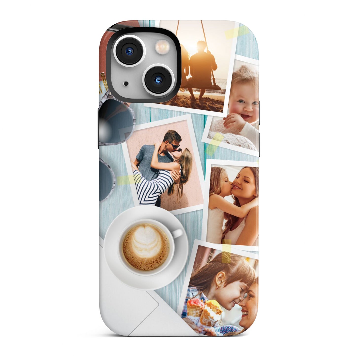 Cafe Scene Photo Montage Upload iPhone 13 Mini Full Wrap 3D Tough Case