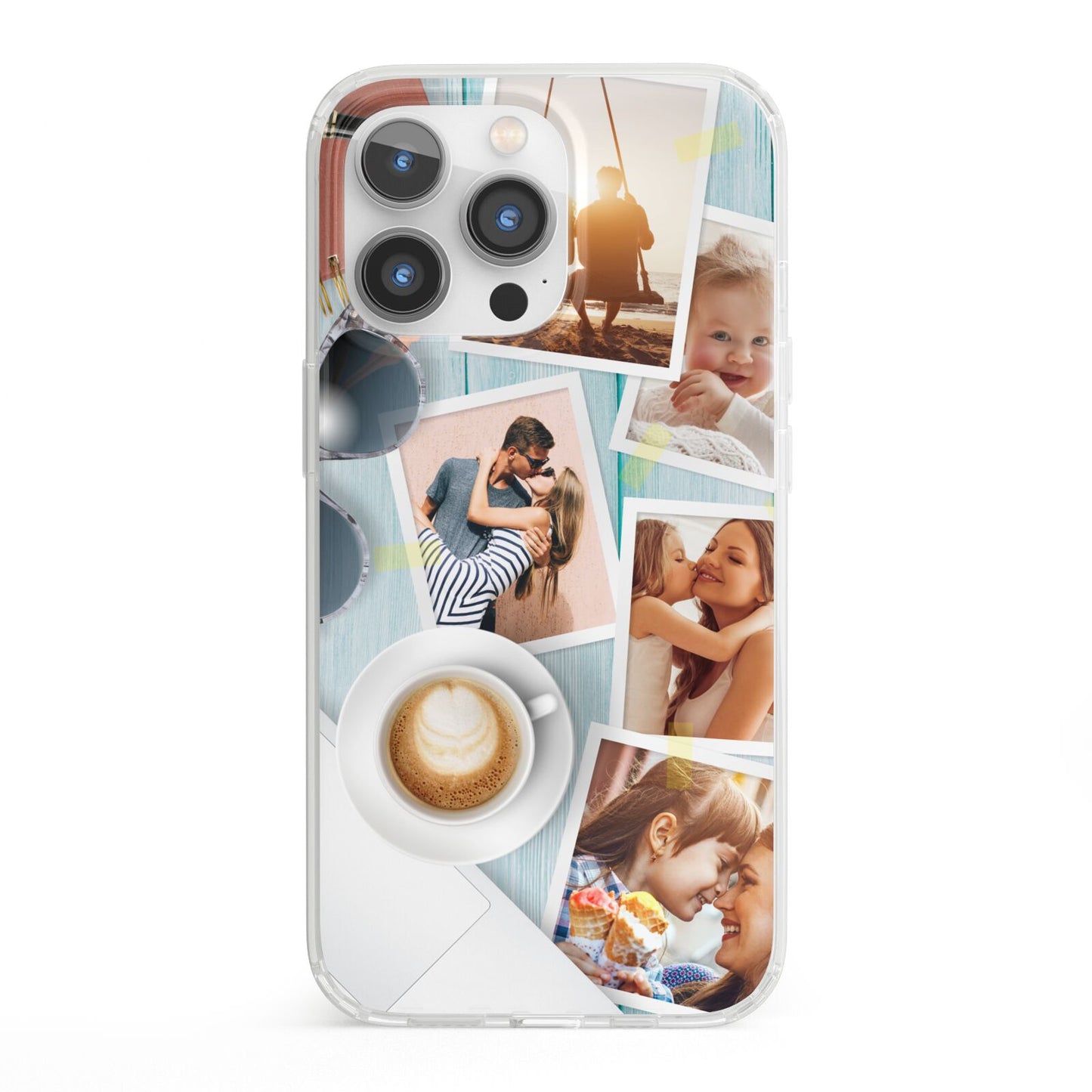Cafe Scene Photo Montage Upload iPhone 13 Pro Clear Bumper Case