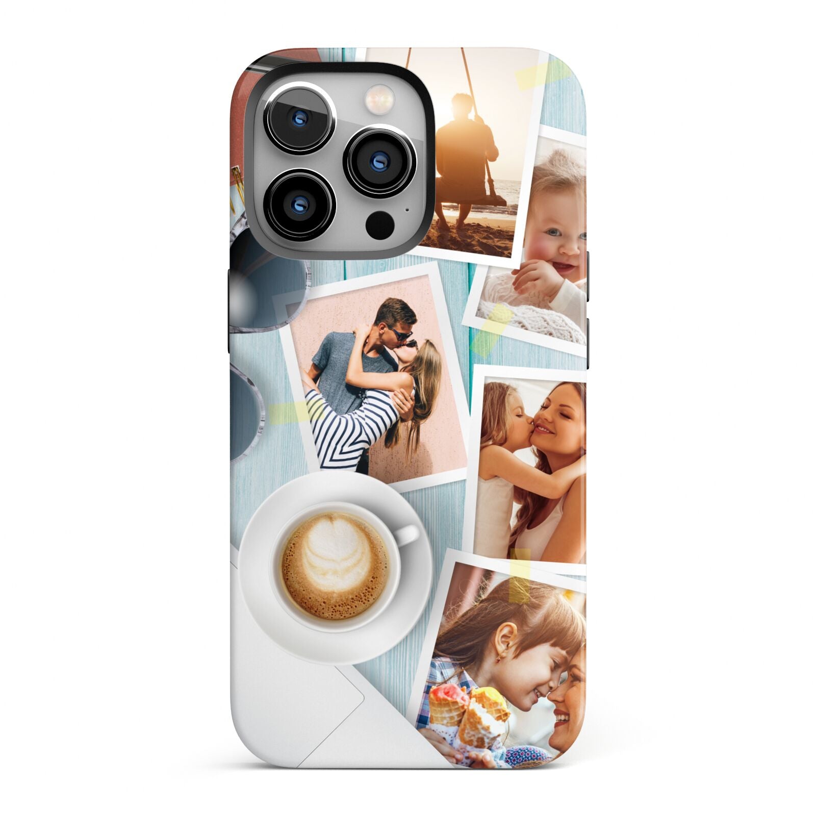 Cafe Scene Photo Montage Upload iPhone 13 Pro Full Wrap 3D Tough Case