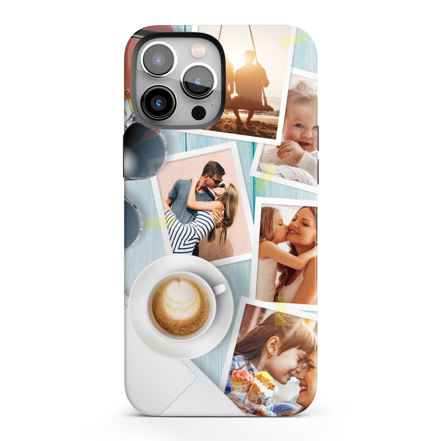 Cafe Scene Photo Montage Upload iPhone 13 Pro Max Full Wrap 3D Tough Case