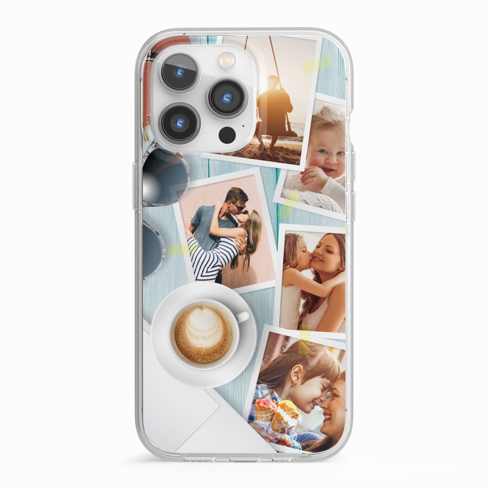 Cafe Scene Photo Montage Upload iPhone 13 Pro TPU Impact Case with White Edges
