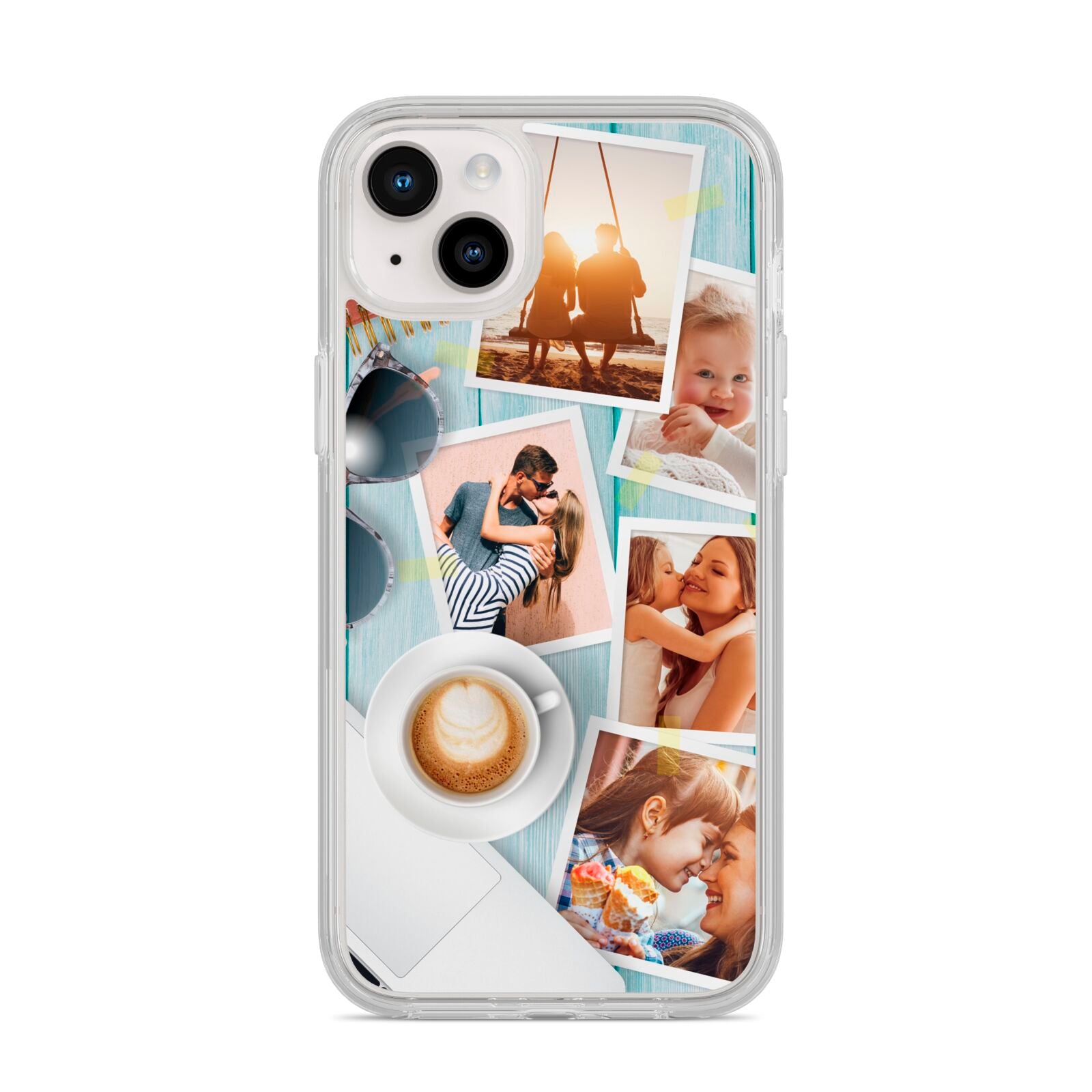 Cafe Scene Photo Montage Upload iPhone 14 Plus Clear Tough Case Starlight