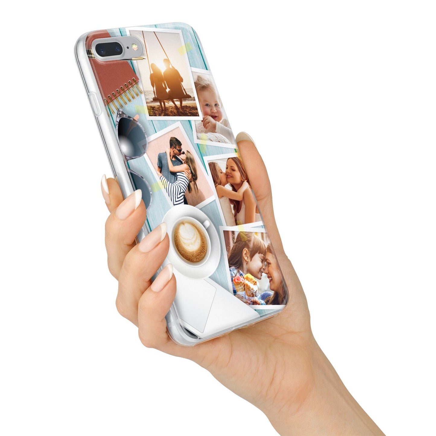 Cafe Scene Photo Montage Upload iPhone 7 Plus Bumper Case on Silver iPhone Alternative Image